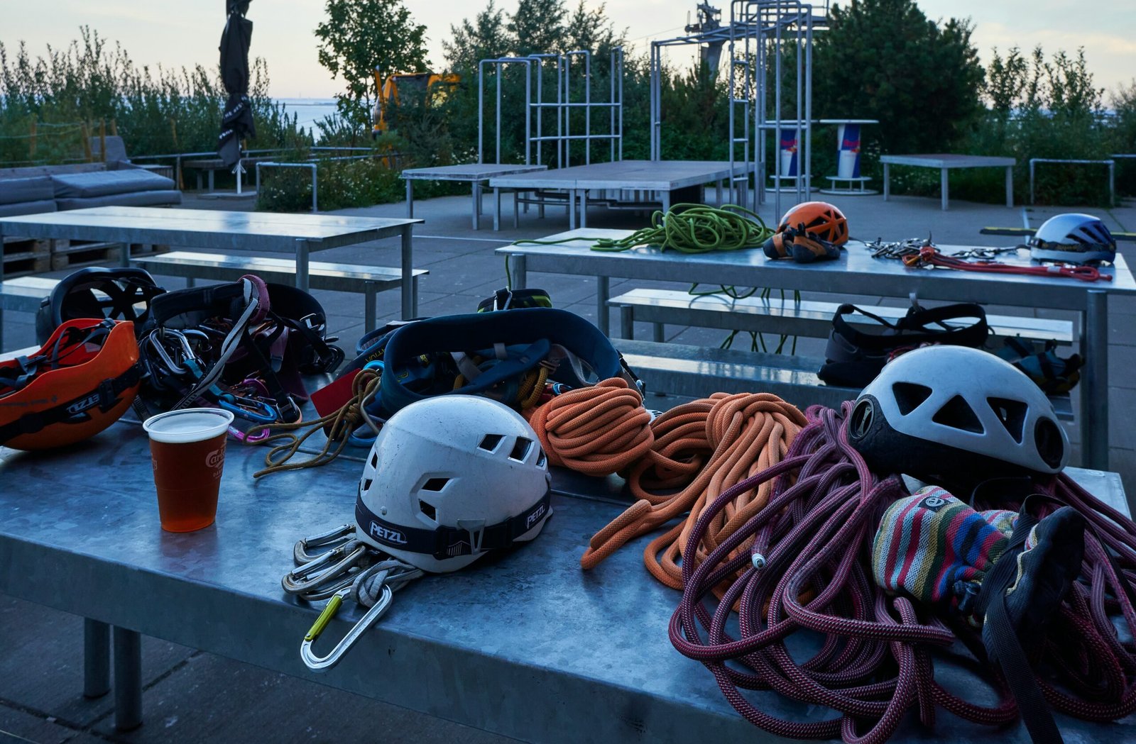 Image of beginner cycling gear including helmet and gloves