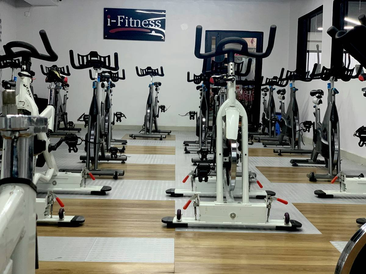 Spin room, fitness center